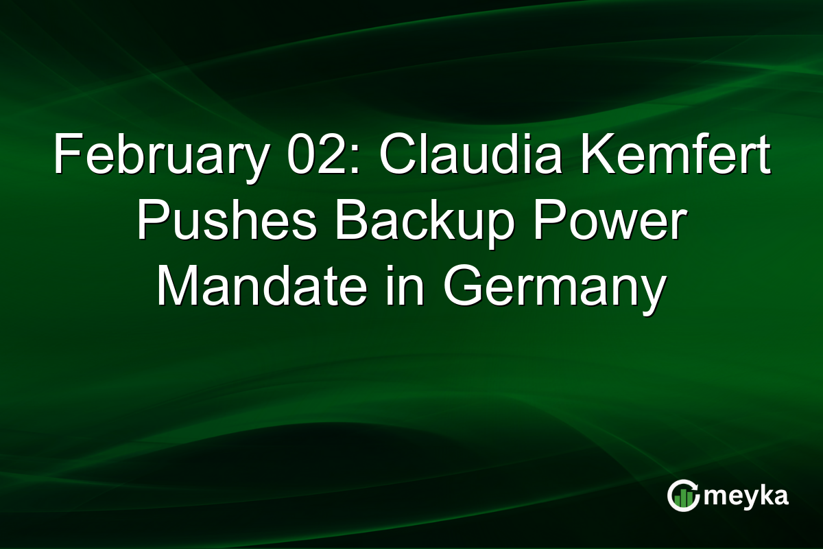 February 02: Claudia Kemfert Pushes Backup Power Mandate in Germany