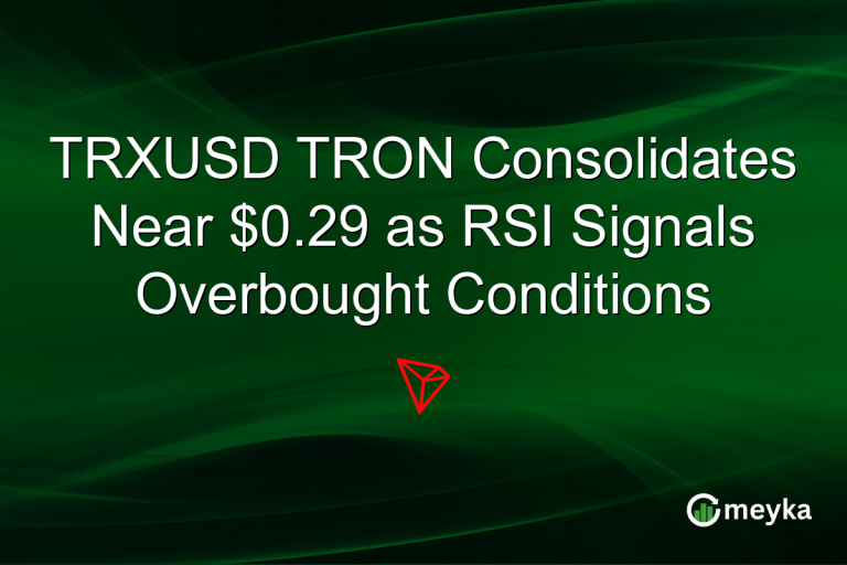 TRXUSD TRON Consolidates Near $0.29 as RSI Signals Overbought Conditions