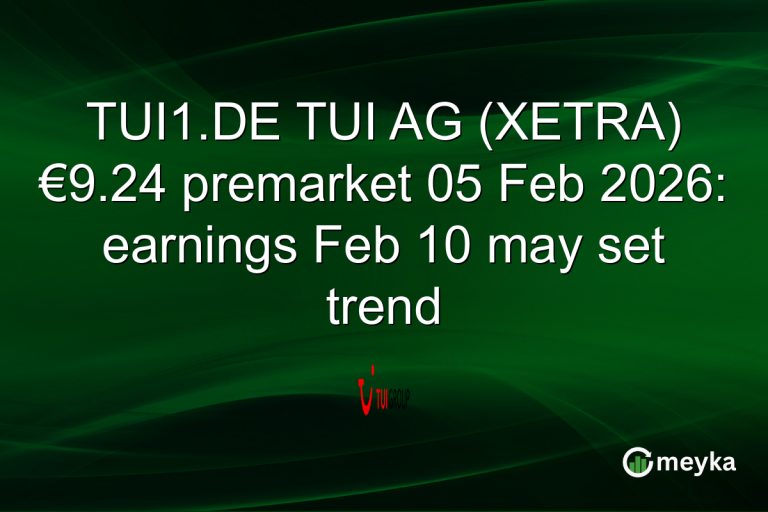 TUI1.DE TUI AG (XETRA) €9.24 premarket 05 Feb 2026: earnings Feb 10 may set trend