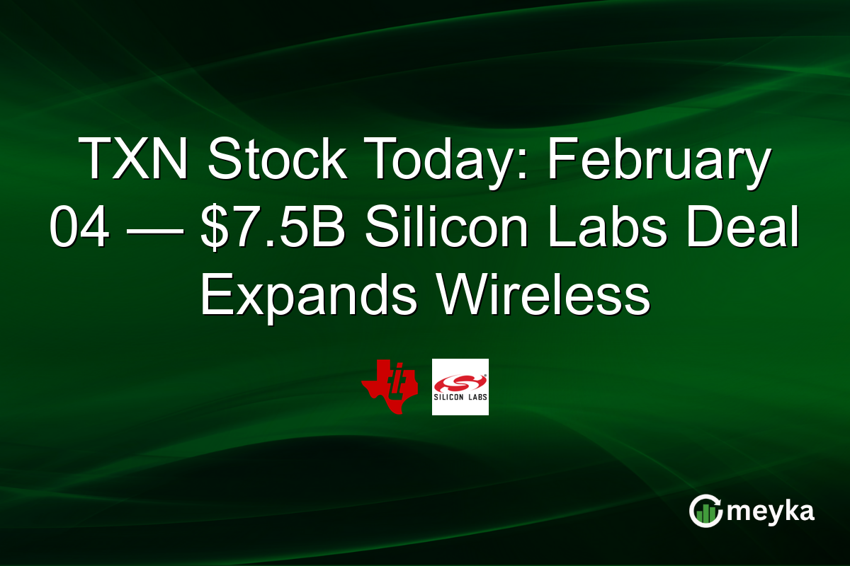 TXN Stock Today: February 04 — $7.5B Silicon Labs Deal Expands Wireless