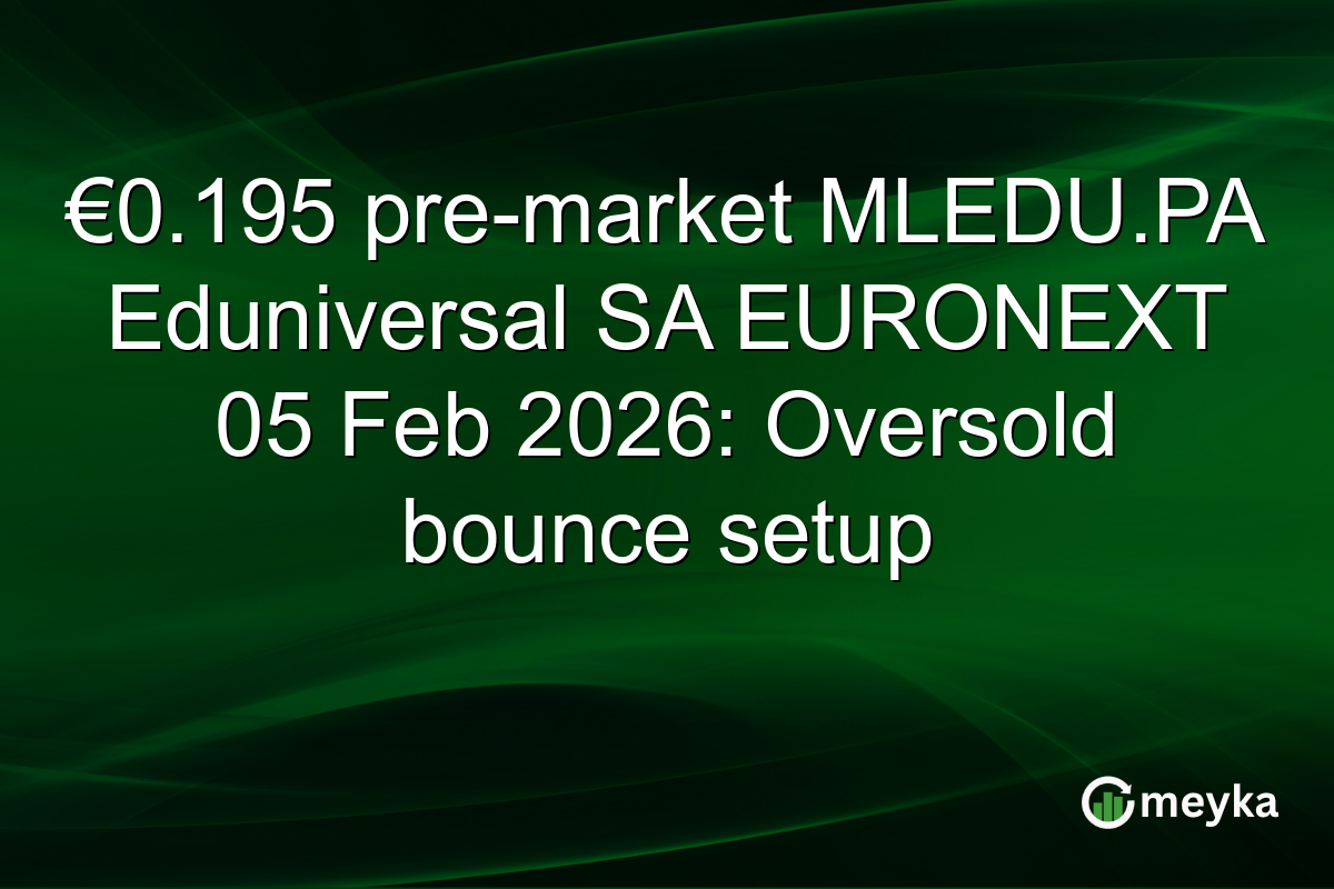 €0.195 pre-market MLEDU.PA Eduniversal SA EURONEXT 05 Feb 2026: Oversold bounce setup