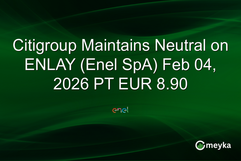 Citigroup Maintains Neutral on ENLAY (Enel SpA) Feb 04, 2026 PT EUR 8.90