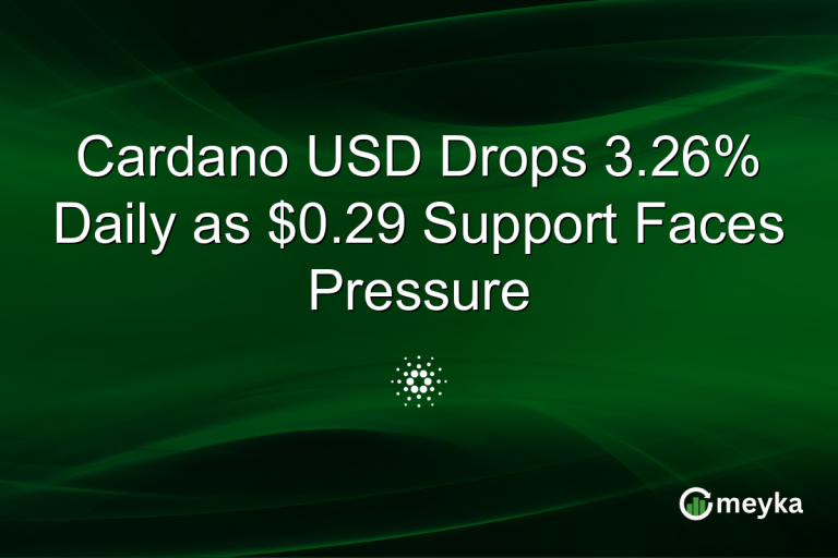 Cardano USD Drops 3.26% Daily as $0.29 Support Faces Pressure