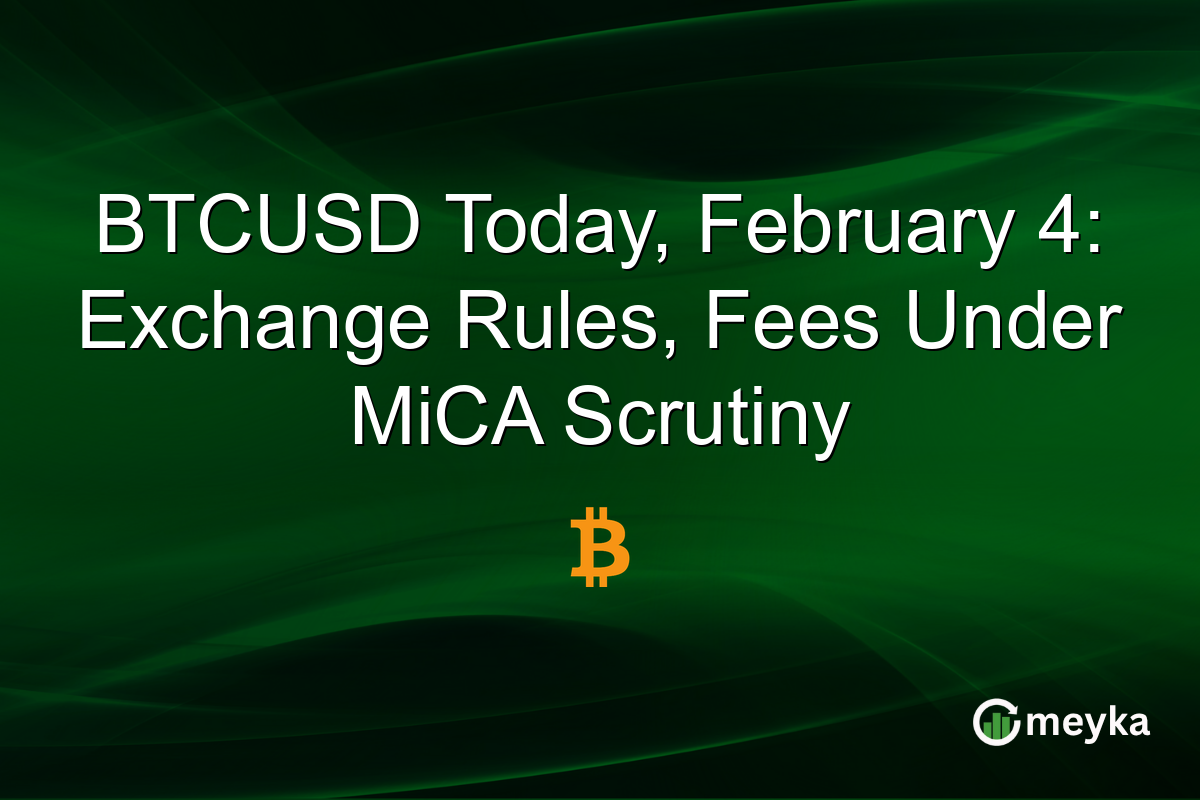 BTCUSD Today, February 4: Exchange Rules, Fees Under MiCA Scrutiny