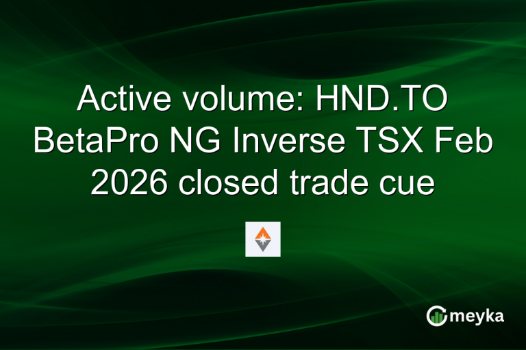 Active volume: HND.TO BetaPro NG Inverse TSX Feb 2026 closed trade cue