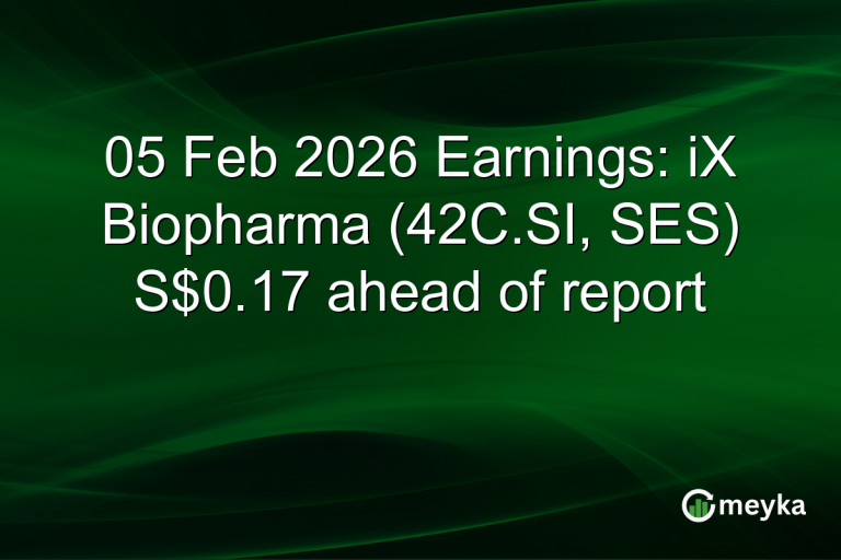 05 Feb 2026 Earnings: iX Biopharma (42C.SI, SES) S$0.17 ahead of report