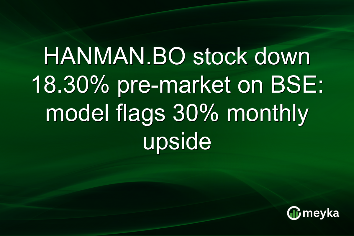 HANMAN.BO stock down 18.30% pre-market on BSE: model flags 30% monthly upside