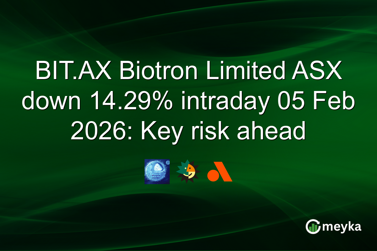 BIT.AX Biotron Limited ASX down 14.29% intraday 05 Feb 2026: Key risk ahead