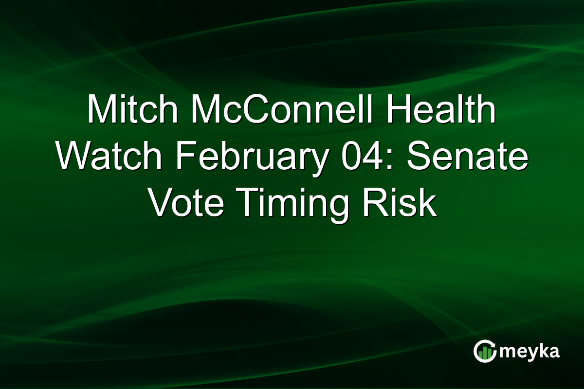 Mitch McConnell Health Watch February 04: Senate Vote Timing Risk