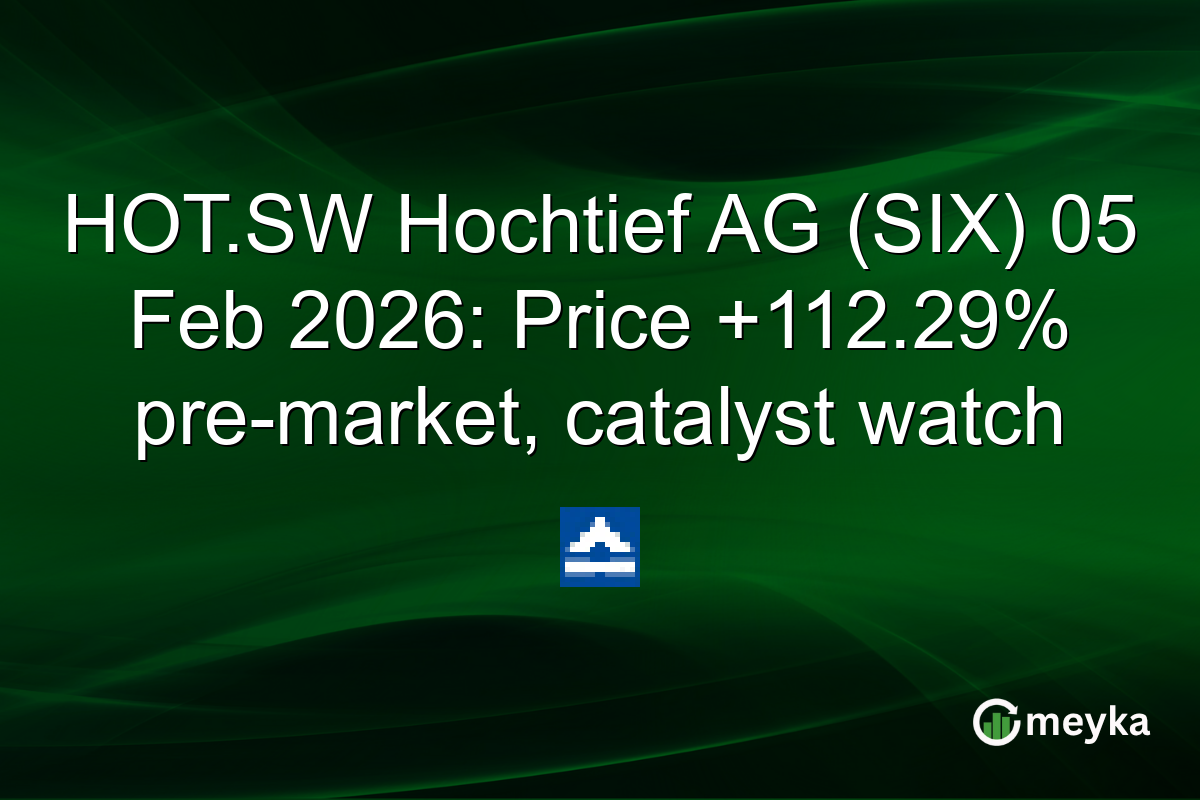 HOT.SW Hochtief AG (SIX) 05 Feb 2026: Price +112.29% pre-market, catalyst watch