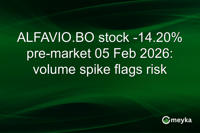 ALFAVIO.BO stock -14.20% pre-market 05 Feb 2026: volume spike flags risk