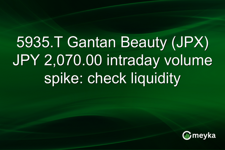 5935.T Gantan Beauty (JPX) JPY 2,070.00 intraday volume spike: check liquidity