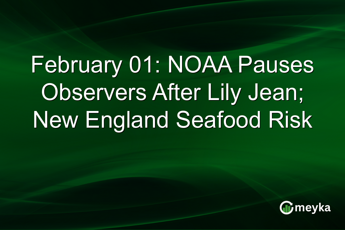 February 01: NOAA Pauses Observers After Lily Jean; New England Seafood Risk