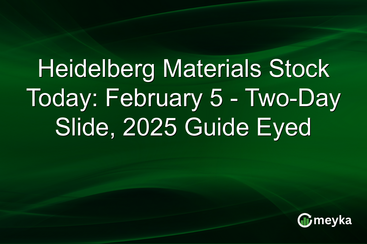 Heidelberg Materials Stock Today: February 5 - Two-Day Slide, 2025 Guide Eyed