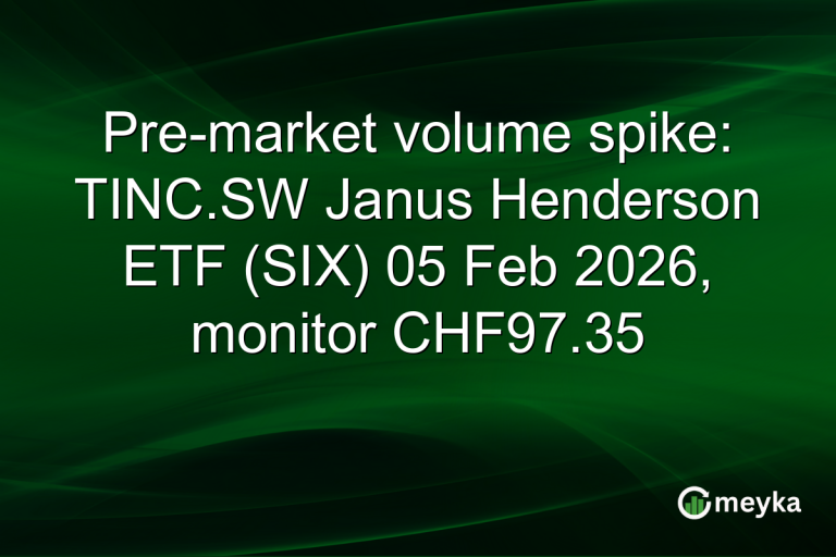 Pre-market volume spike: TINC.SW Janus Henderson ETF (SIX) 05 Feb 2026, monitor CHF97.35