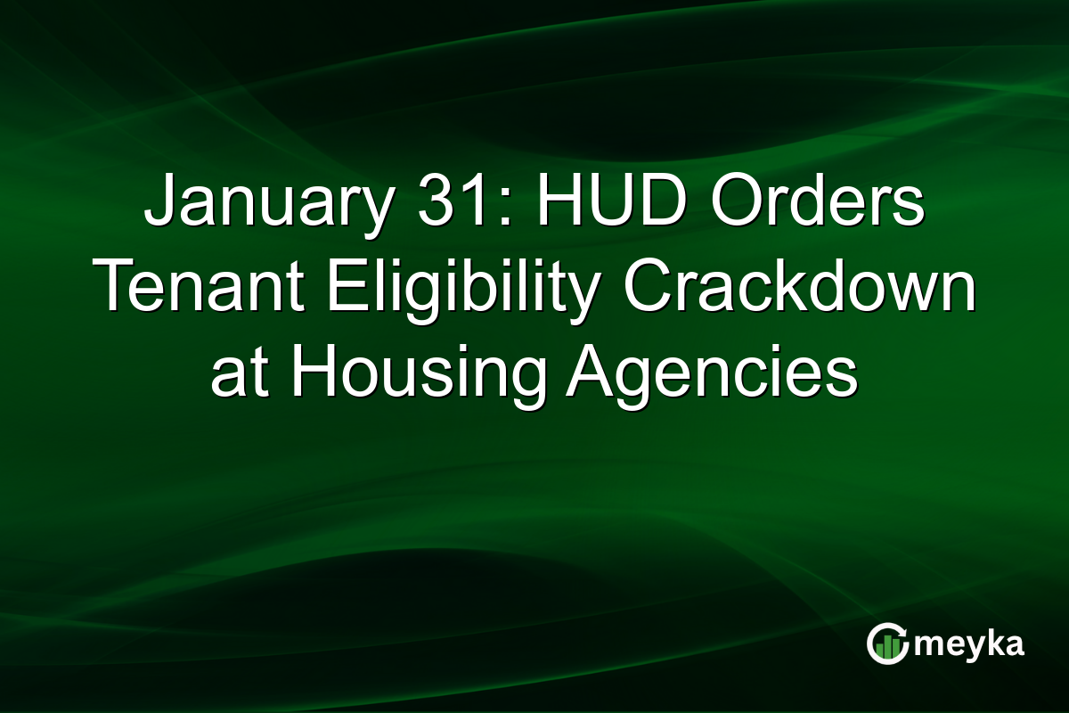 January 31: HUD Orders Tenant Eligibility Crackdown at Housing Agencies