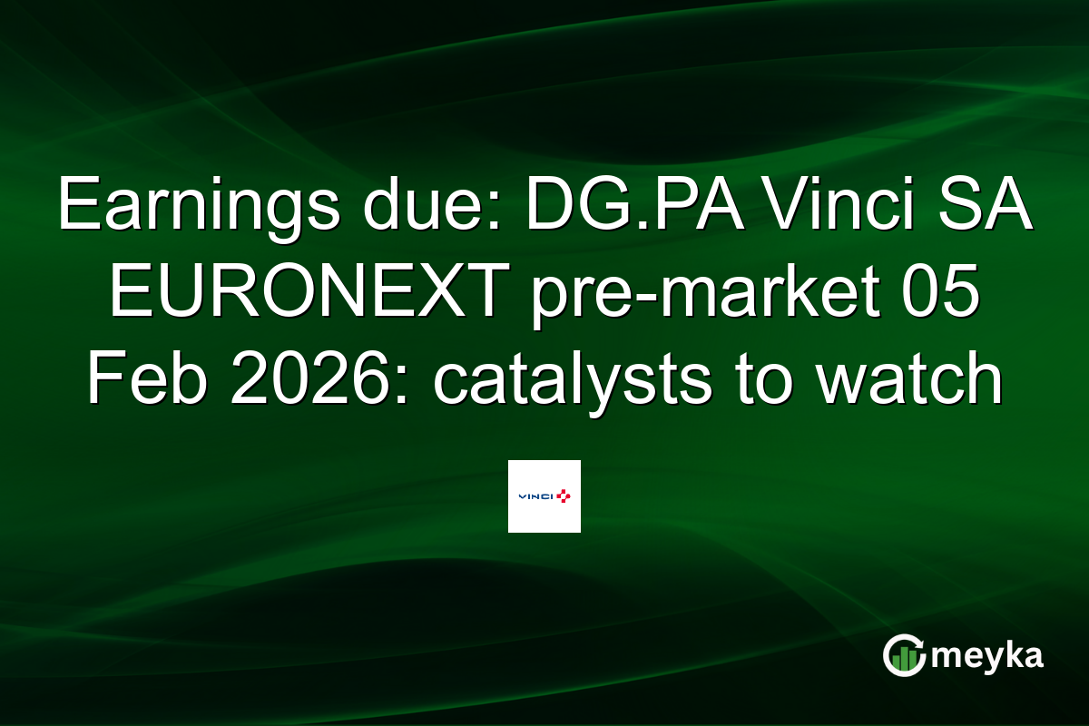 Earnings due: DG.PA Vinci SA EURONEXT pre-market 05 Feb 2026: catalysts to watch