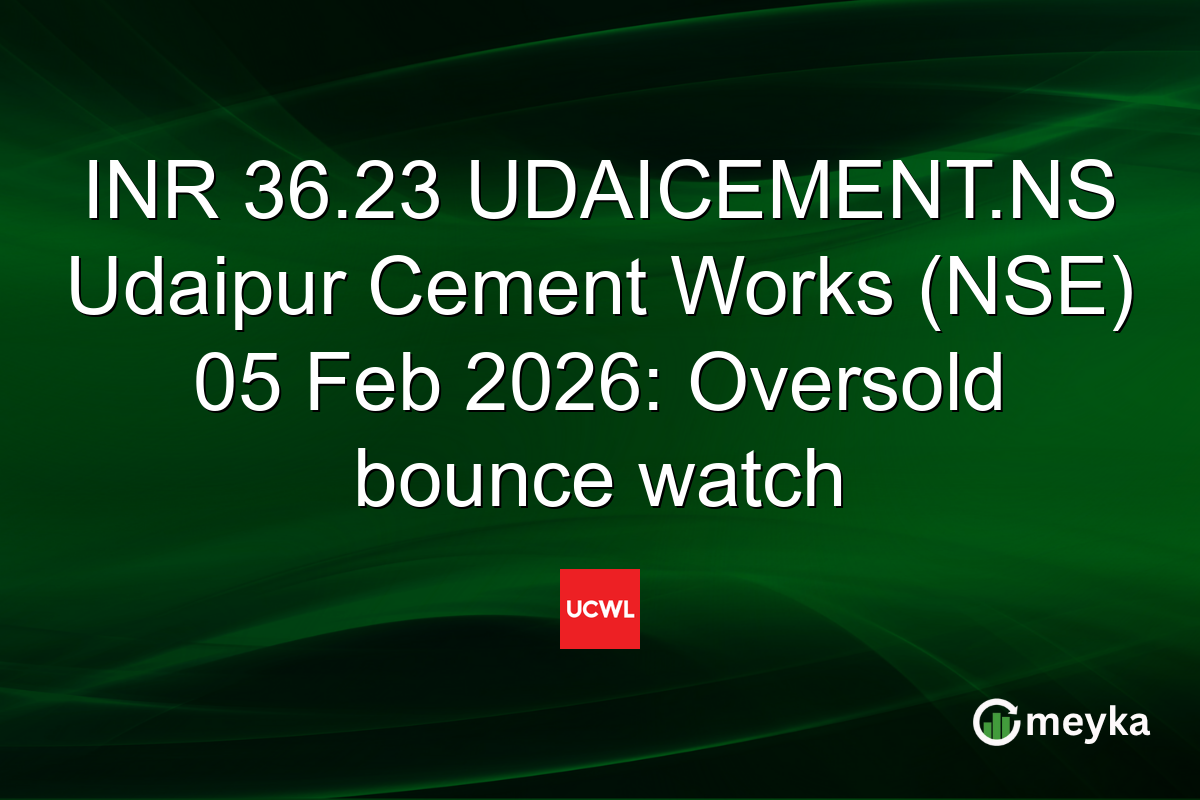 INR 36.23 UDAICEMENT.NS Udaipur Cement Works (NSE) 05 Feb 2026: Oversold bounce watch