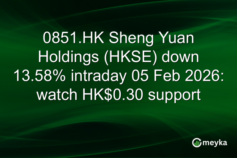 0851.HK Sheng Yuan Holdings (HKSE) down 13.58% intraday 05 Feb 2026: watch HK$0.30 support