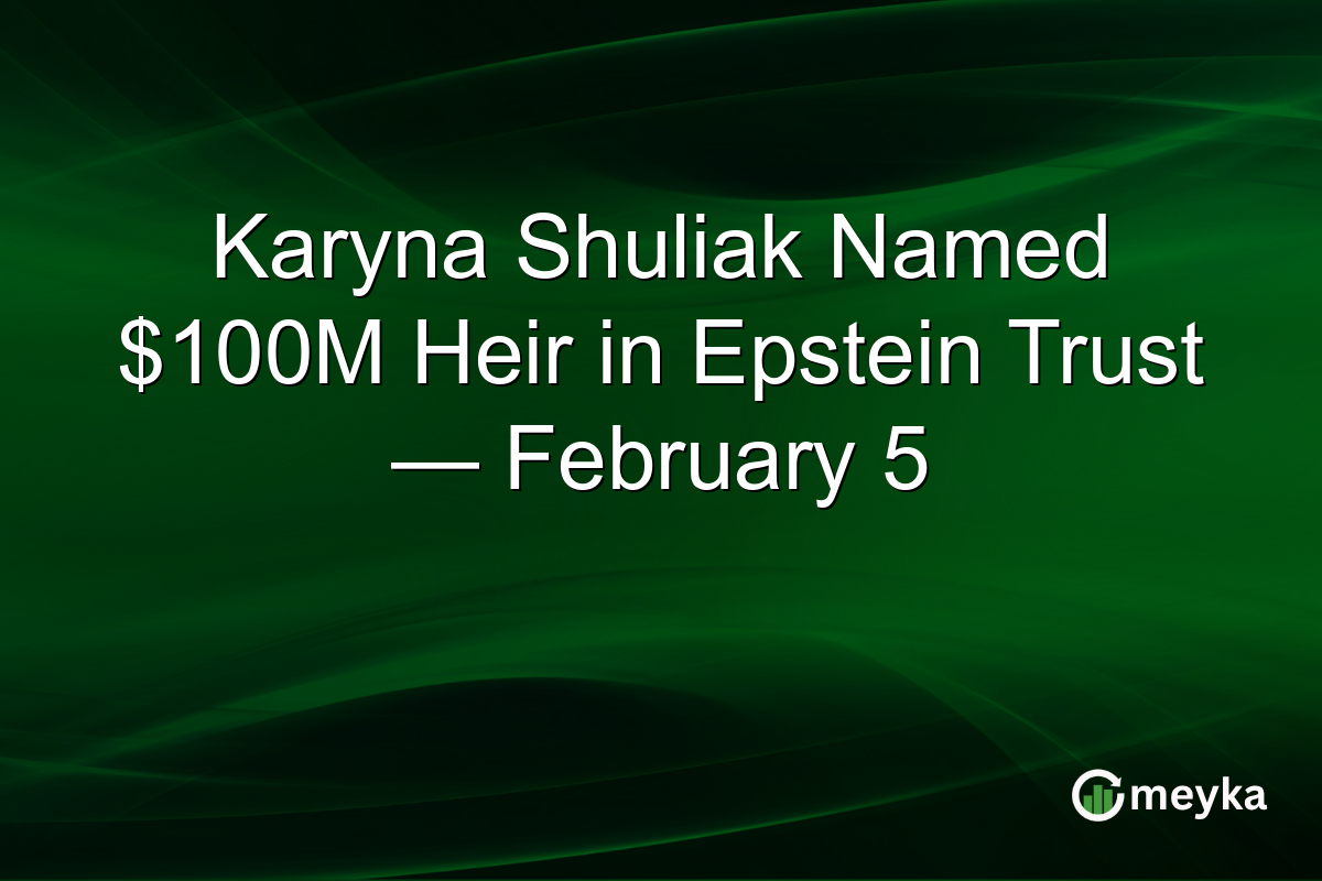Karyna Shuliak Named $100M Heir in Epstein Trust — February 5