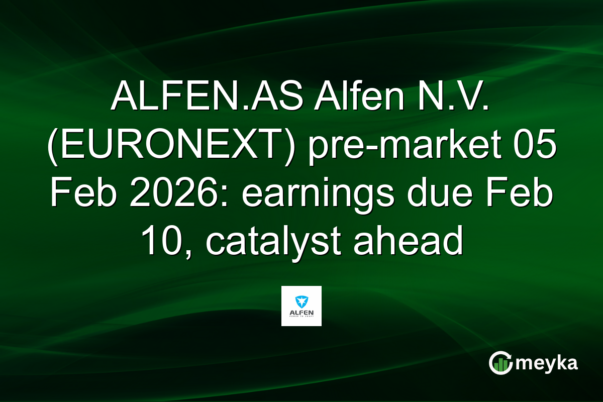 ALFEN.AS Alfen N.V. (EURONEXT) pre-market 05 Feb 2026: earnings due Feb 10, catalyst ahead