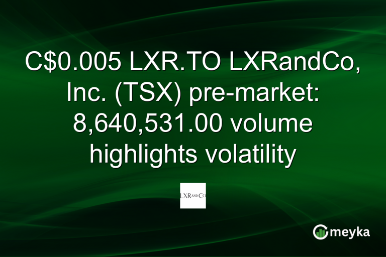 C$0.005 LXR.TO LXRandCo, Inc. (TSX) pre-market: 8,640,531.00 volume highlights volatility