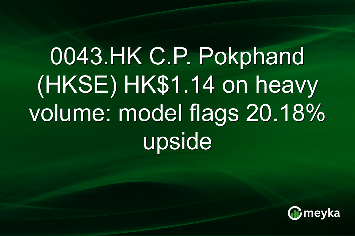 0043.HK C.P. Pokphand (HKSE) HK$1.14 on heavy volume: model flags 20.18% upside