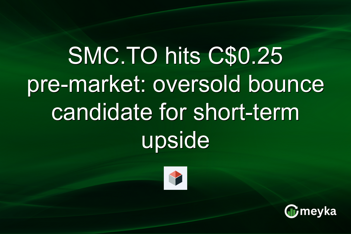 SMC.TO hits C$0.25 pre-market: oversold bounce candidate for short-term upside