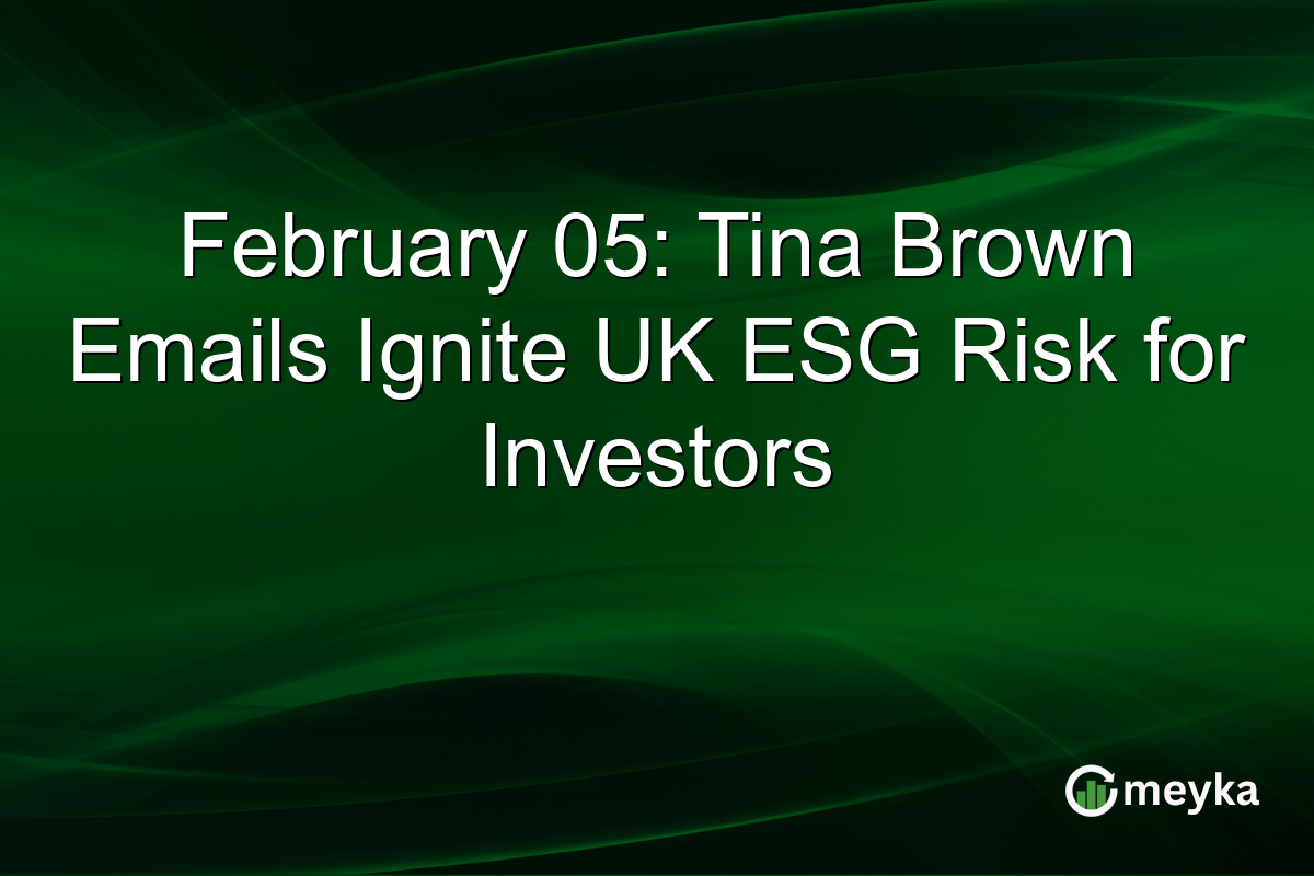 February 05: Tina Brown Emails Ignite UK ESG Risk for Investors