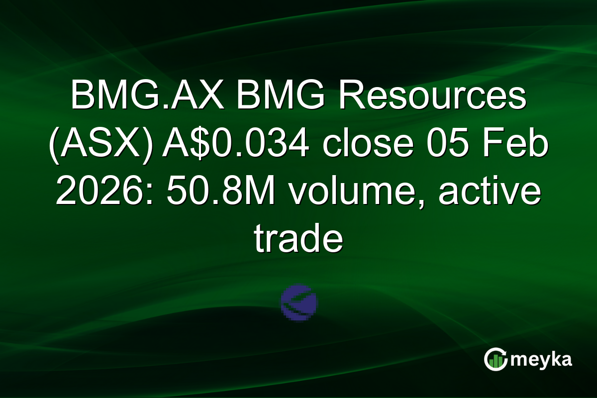BMG.AX BMG Resources (ASX) A$0.034 close 05 Feb 2026: 50.8M volume, active trade