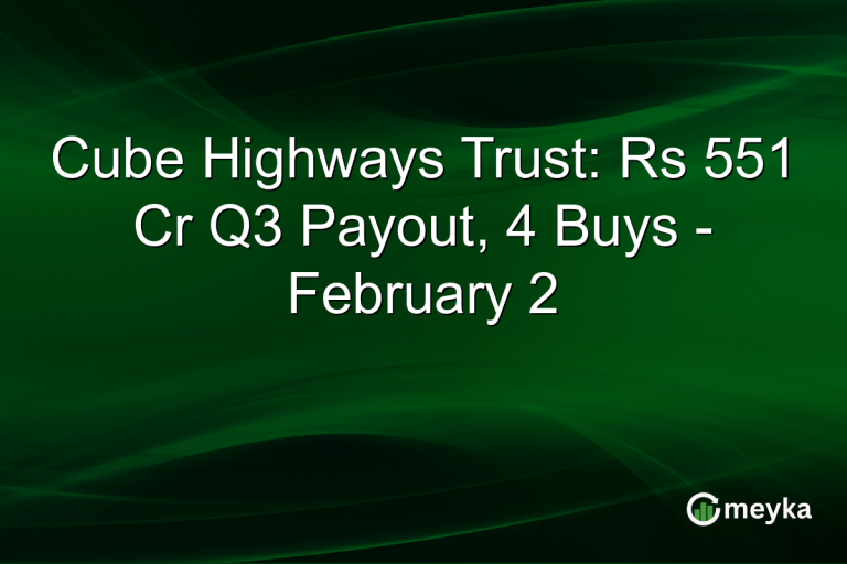 Cube Highways Trust: Rs 551 Cr Q3 Payout, 4 Buys - February 2