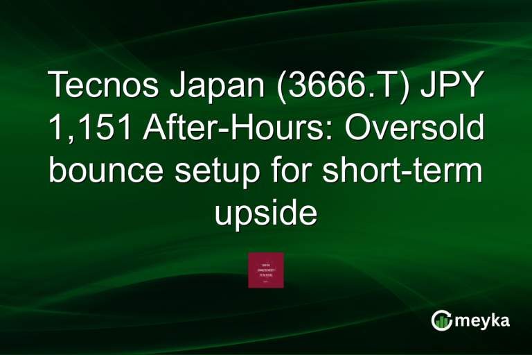 Tecnos Japan (3666.T) JPY 1,151 After-Hours: Oversold bounce setup for short-term upside