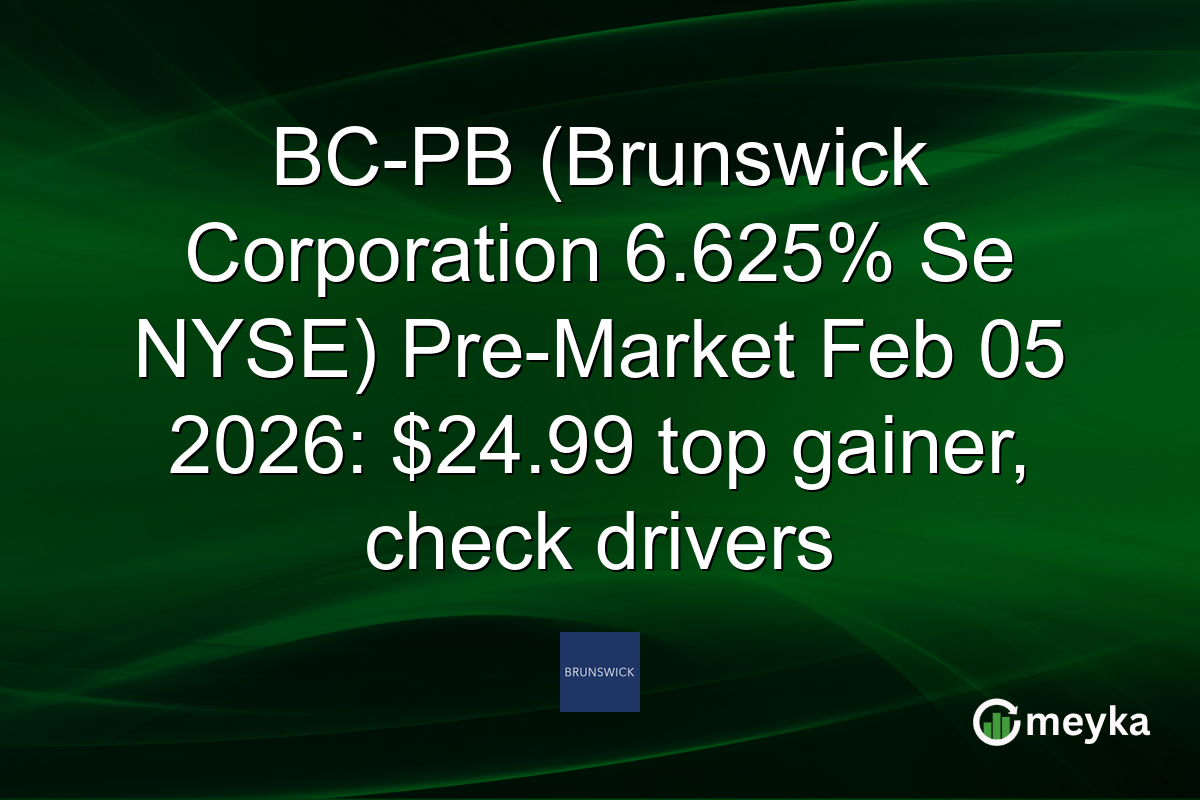 BC-PB (Brunswick Corporation 6.625% Se NYSE) Pre-Market Feb 05 2026: $24.99 top gainer, check drivers