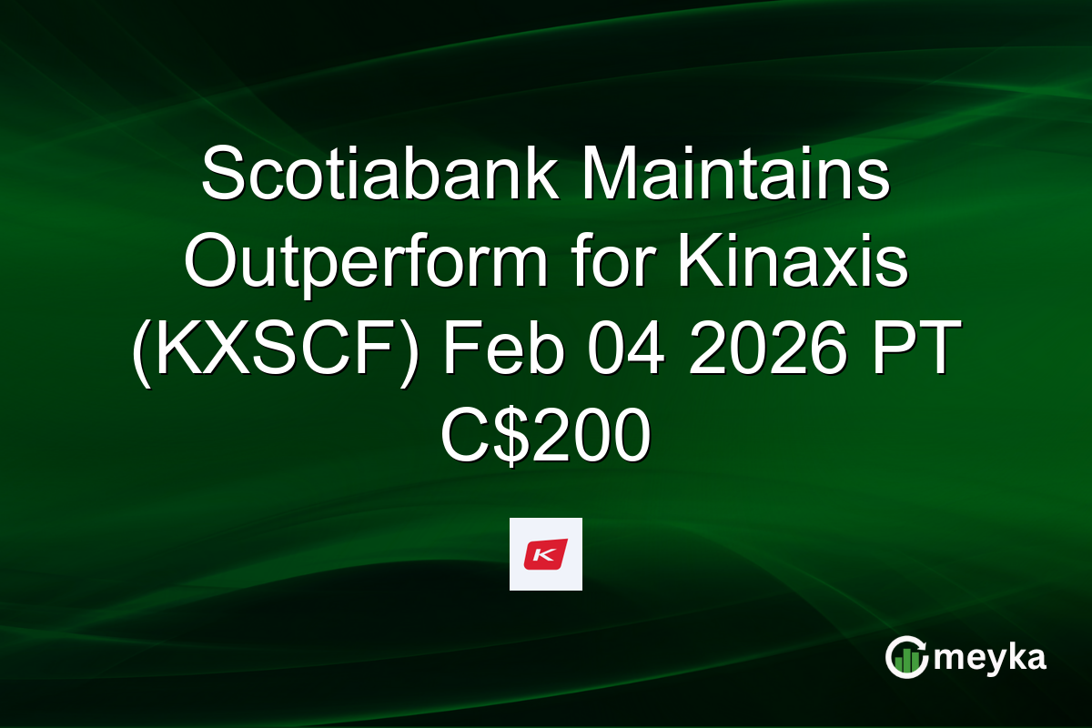 Scotiabank Maintains Outperform for Kinaxis (KXSCF) Feb 04 2026 PT C$200