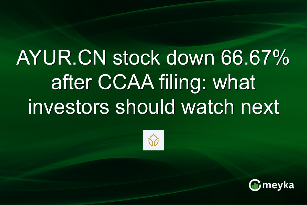 AYUR.CN stock down 66.67% after CCAA filing: what investors should watch next
