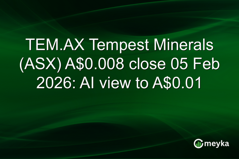TEM.AX Tempest Minerals (ASX) A$0.008 close 05 Feb 2026: AI view to A$0.01