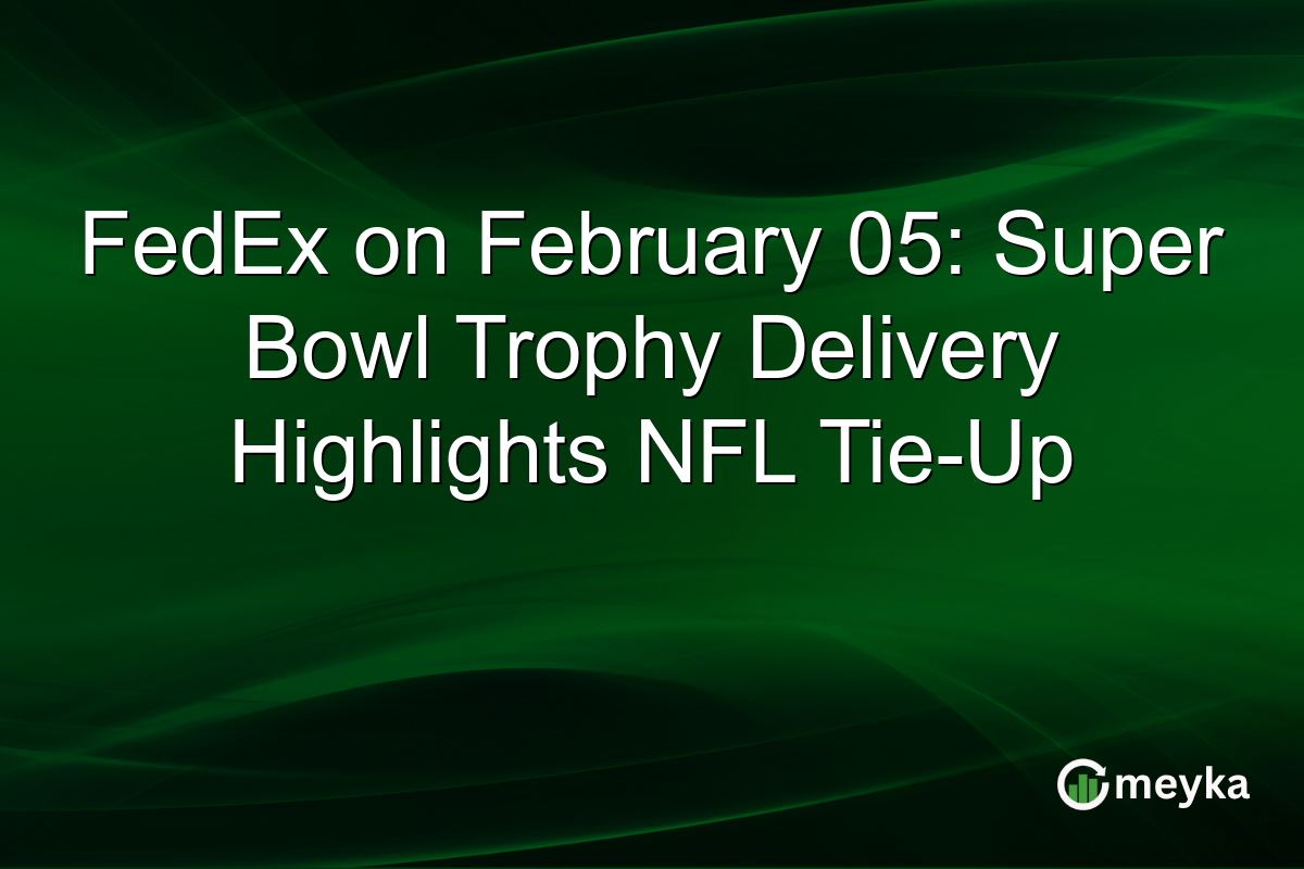 FedEx on February 05: Super Bowl Trophy Delivery Highlights NFL Tie-Up