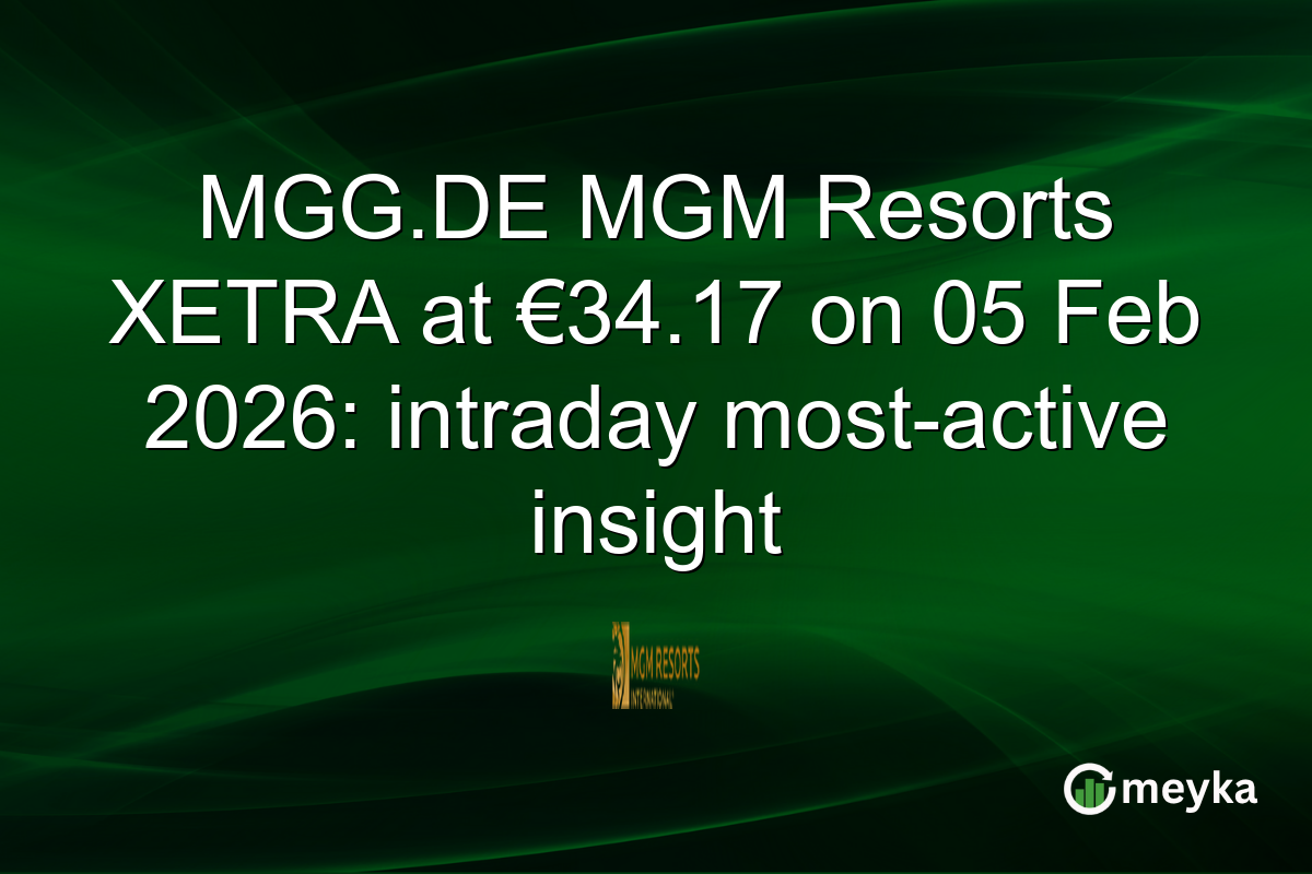 MGG.DE MGM Resorts XETRA at €34.17 on 05 Feb 2026: intraday most-active insight