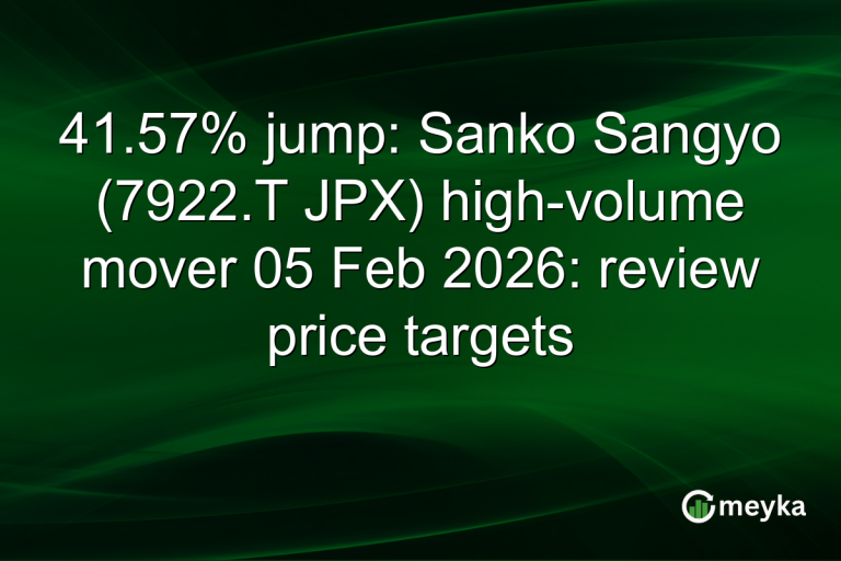 41.57% jump: Sanko Sangyo (7922.T JPX) high-volume mover 05 Feb 2026: review price targets