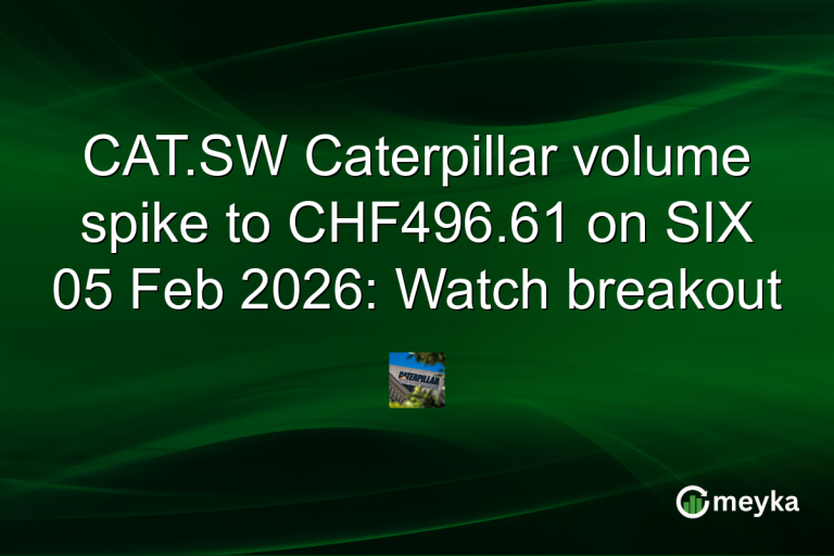 CAT.SW Caterpillar volume spike to CHF496.61 on SIX 05 Feb 2026: Watch breakout
