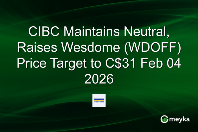 CIBC Maintains Neutral, Raises Wesdome (WDOFF) Price Target to C$31 Feb 04 2026