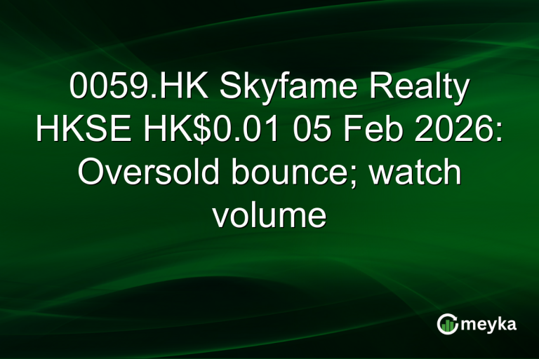 0059.HK Skyfame Realty HKSE HK$0.01 05 Feb 2026: Oversold bounce; watch volume