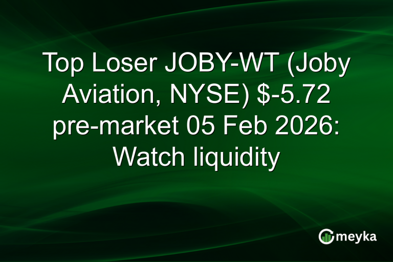 Top Loser JOBY-WT (Joby Aviation, NYSE) $-5.72 pre-market 05 Feb 2026: Watch liquidity