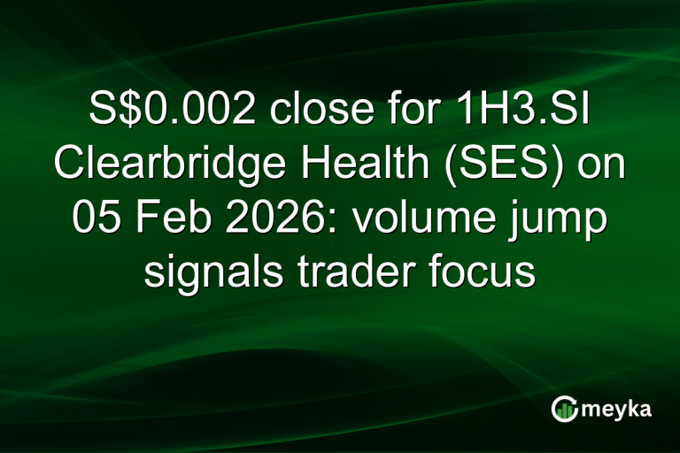 S$0.002 close for 1H3.SI Clearbridge Health (SES) on 05 Feb 2026: volume jump signals trader focus