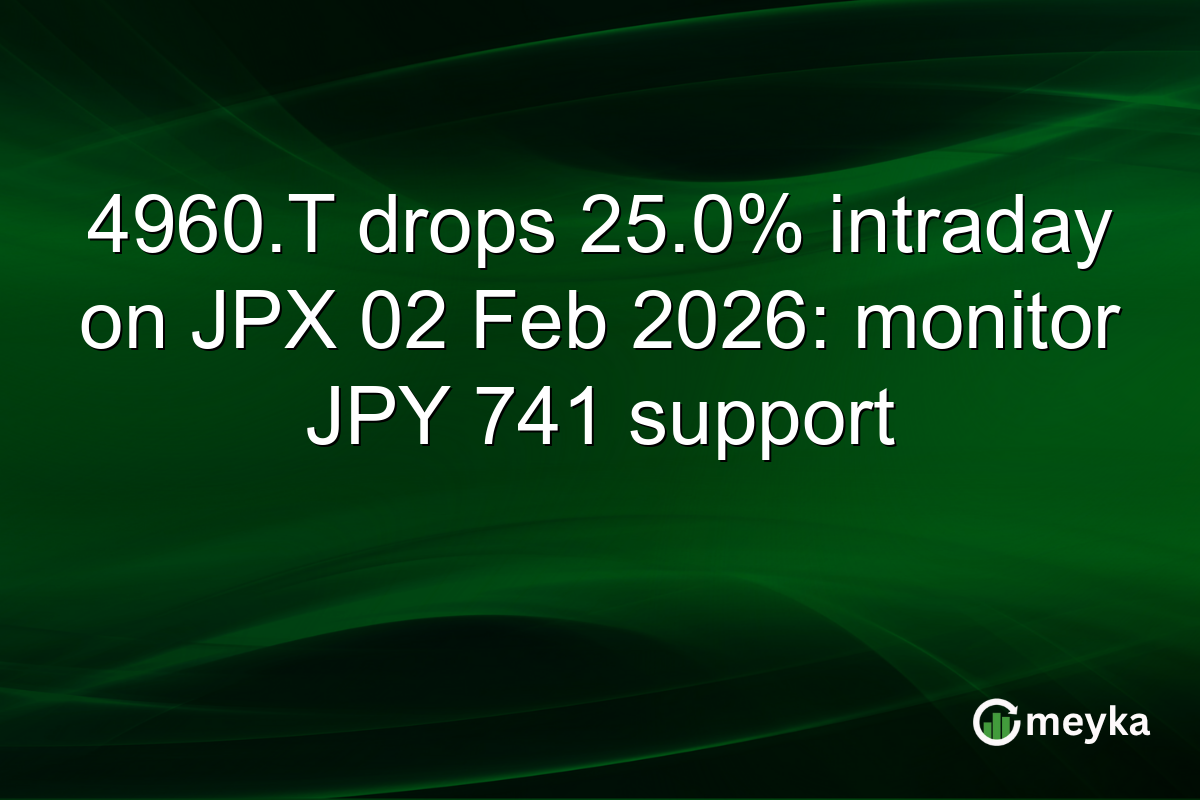 4960.T drops 25.0% intraday on JPX 02 Feb 2026: monitor JPY 741 support