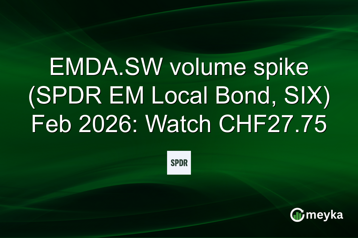 EMDA.SW volume spike (SPDR EM Local Bond, SIX) Feb 2026: Watch CHF27.75
