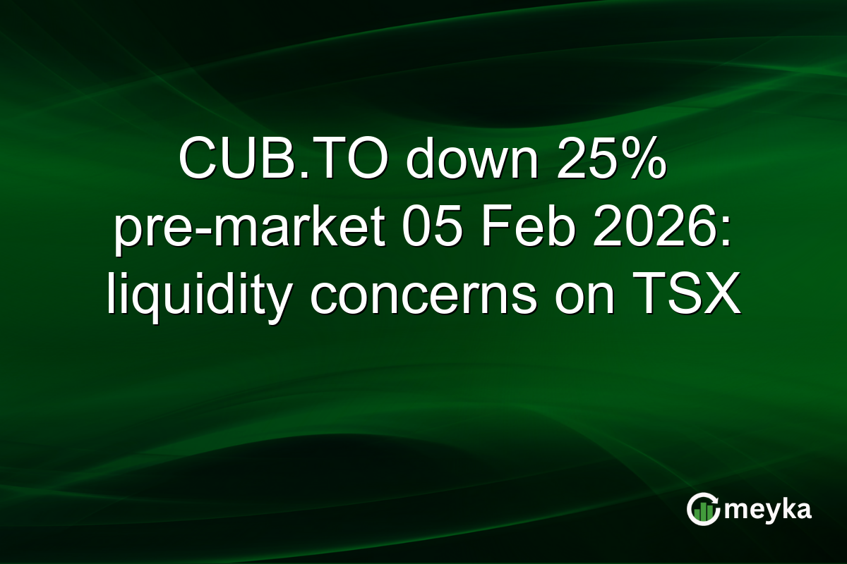 CUB.TO down 25% pre-market 05 Feb 2026: liquidity concerns on TSX