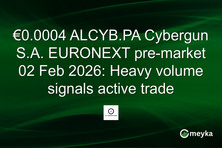 €0.0004 ALCYB.PA Cybergun S.A. EURONEXT pre-market 02 Feb 2026: Heavy volume signals active trade