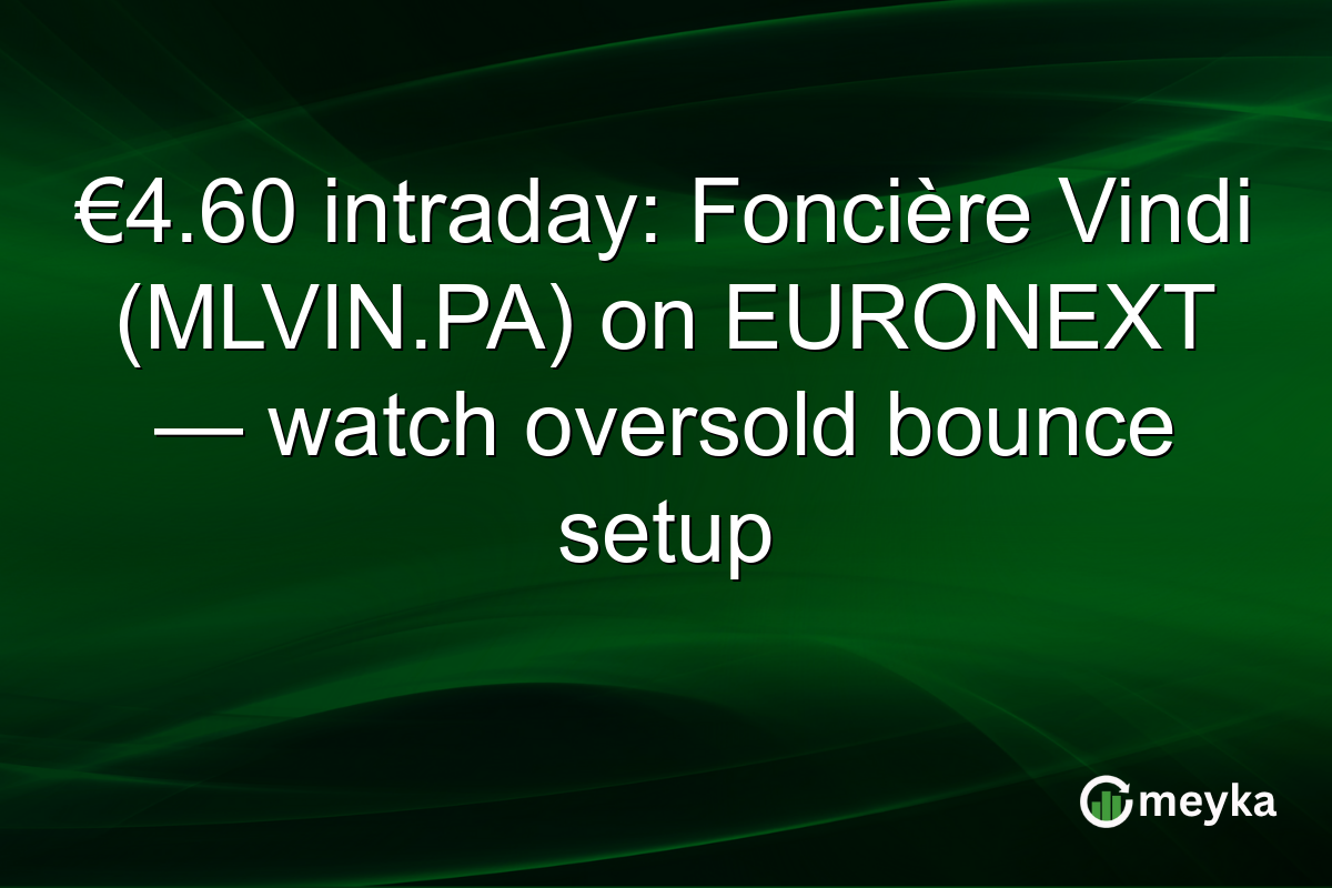 €4.60 intraday: Foncière Vindi (MLVIN.PA) on EURONEXT — watch oversold bounce setup