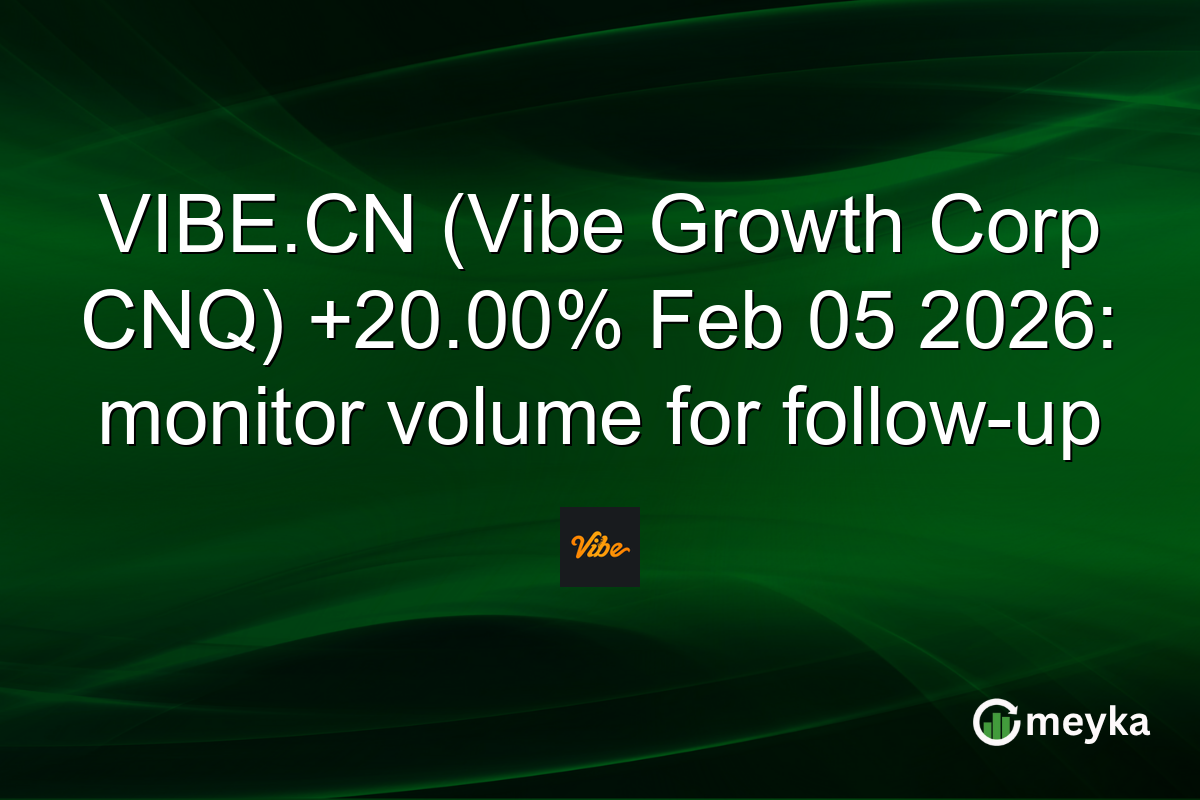 VIBE.CN (Vibe Growth Corp CNQ) +20.00% Feb 05 2026: monitor volume for follow-up